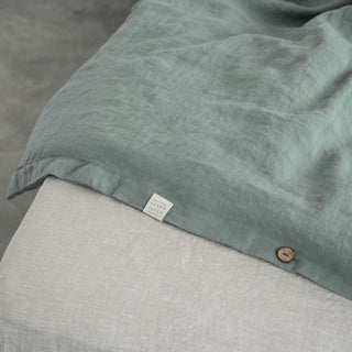Green Milieu Linen Duvet Cover Set - Linen Tales 5
