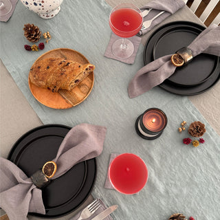 Green Milieu Linen Table Runner - Linen Tales 3