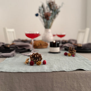 Green Milieu Linen Table Runner - Linen Tales 4