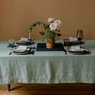 Green Milieu Linen Tablecloth - Linen Tales 4