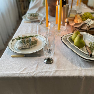 Green Stripe Vintage Linen Napkins Set of 2 - Linen Tales USA 