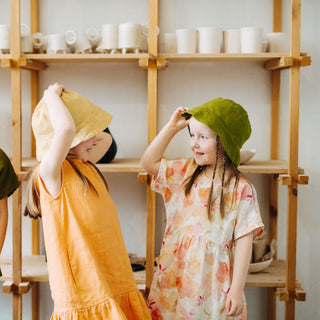 Kids Floral Linen Hat 3