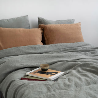 Khaki Linen Duvet Cover - Linen Tales 3