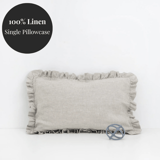 Kids Melange Linen Pillowcase with Frills - Linen Tales USA 