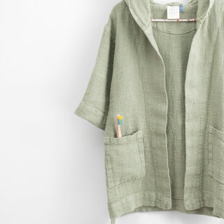 Kids Sage Linen Bathrobe - Linen Tales 