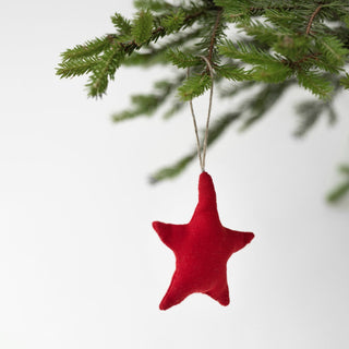 Lava Falls Linen Christmas Tree Decorations Set of 4 - Linen Tales USA 