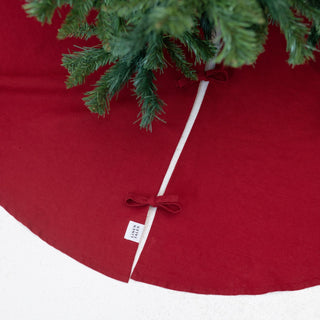 Lava Falls Linen Christmas Tree Skirt - Linen Tales USA 