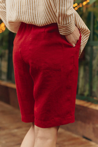 Lava Falls Linen Cumin Shorts - Linen Tales 3