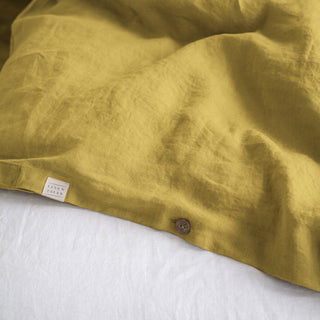 Lemon Curry Linen Duvet Cover Set - Linen Tales 4