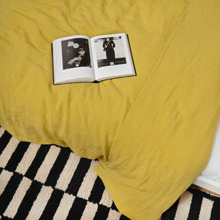 Lemon Curry Linen Duvet Cover Set - Linen Tales 6