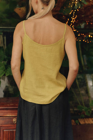 Lemon Curry Linen Star Top - Linen Tales 3