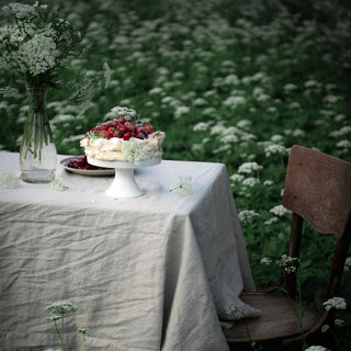 Light Grey Lightweight Linen Tablecloth - Linen Tales 