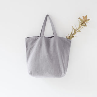 Light Grey Linen Big Bag - Linen Tales 
