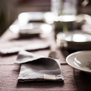 Light Grey Linen Napkins Set of 2 - Linen Tales 4