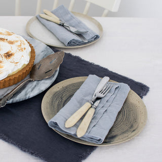 Light Grey Linen Napkins Set of 2 - Linen Tales 