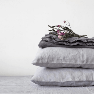 Light Grey Linen Pillowcase - Linen Tales USA 