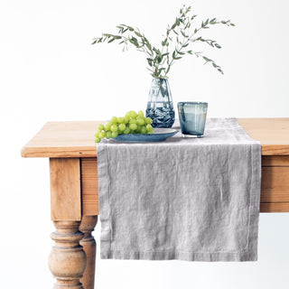 Light Grey Linen Table Runner - Linen Tales 