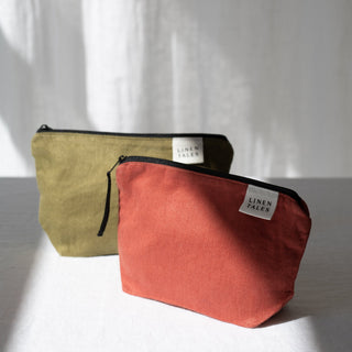 LIMITED EDITION Ashberry Twill Linen Makeup Pouch - Linen Tales USA 2