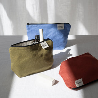 LIMITED EDITION Ashberry Twill Linen Makeup Pouch - Linen Tales USA 4