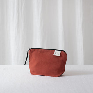 LIMITED EDITION Ashberry Twill Linen Makeup Pouch - Linen Tales USA 1