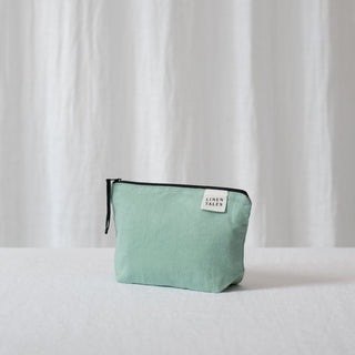 LIMITED EDITION Lichen Twill Linen Makeup Pouch - Linen Tales USA 1