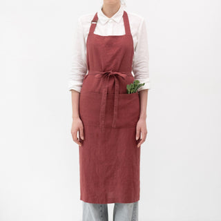 Marsala Linen Chef Apron - Linen Tales USA 