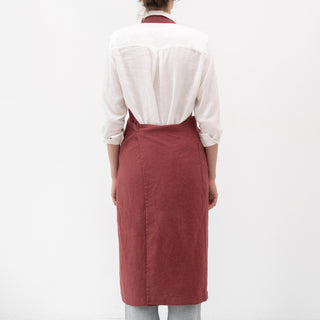 Marsala Linen Chef Apron - Linen Tales USA 3