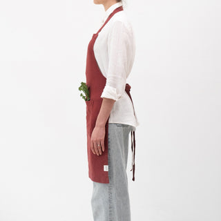Marsala Linen Daily Apron - Linen Tales 