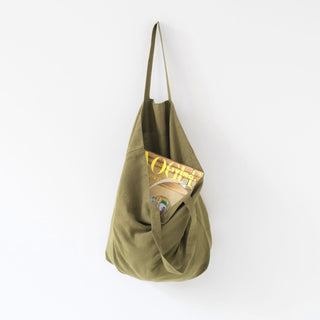 Martini Olive Linen Big Bag - Linen Tales USA 