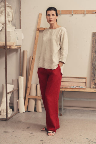 Melange Linen Bilberry Top - Linen Tales 