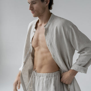 Melange Linen Currant Loungewear Set - Linen Tales 4