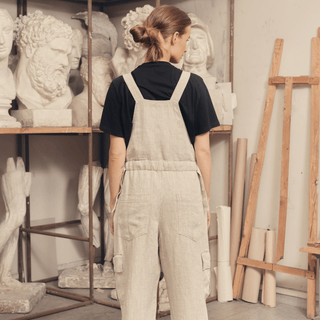 Melange Linen Elm Overalls - Linen Tales 4
