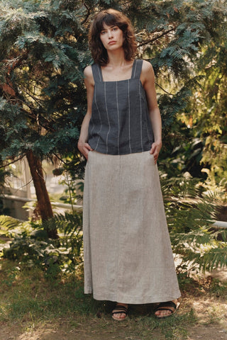 Melange Linen Gardenia Skirt - Linen Tales 3