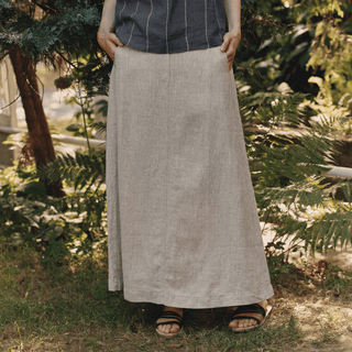 Melange Linen Gardenia Skirt - Linen Tales 4