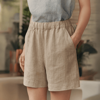 Melange Linen Hip - Hop Shorts - Linen Tales 