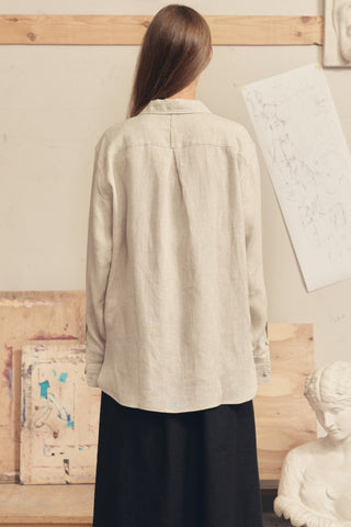 Melange Linen Larch Shirt - Linen Tales 4
