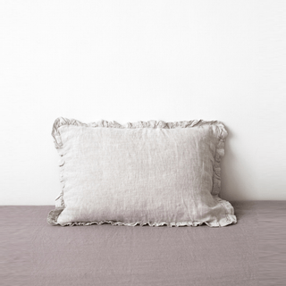 Melange Linen Pillowcase with Frills - Linen Tales USA 1