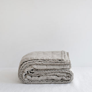 Melange Linen Quilted Blanket - Linen Tales 