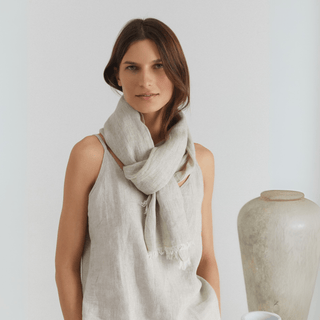 Melange Linen Woodbine Scarf - Linen Tales 