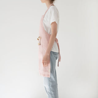 Misty Rose Linen Daily Apron - Linen Tales USA 