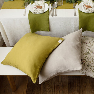 Moss Green Linen Cushion Cover - Linen Tales 3