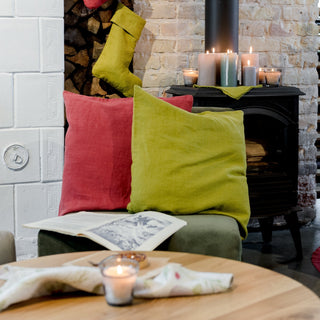 Moss Green Linen Cushion Cover - Linen Tales 4