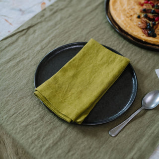 Moss Green Linen Napkins Set of 2 - Linen Tales 