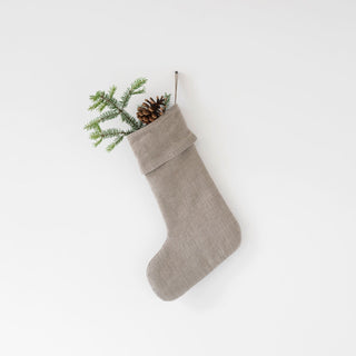 Natural Linen Christmas Stocking - Linen Tales USA 