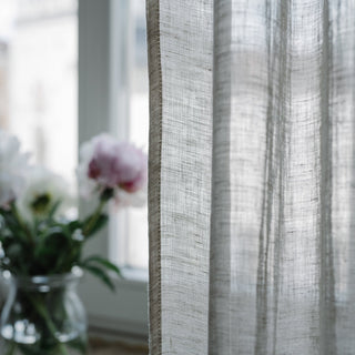 Natural Linen Daytime Tie Top Curtain Set of 2 - Linen Tales 8