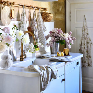 Natural White Stripes Linen Kitchen Towel - Linen Tales 5