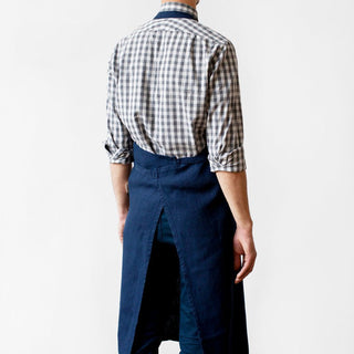 Navy Linen Chef Apron - Linen Tales 