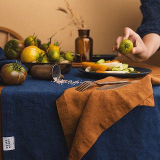 Navy Linen Tablecloth - Linen Tales 4