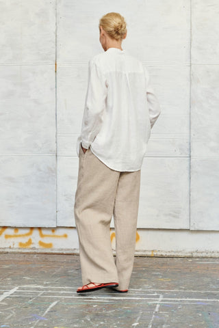 Optical White Linen Azalea Shirt - Linen Tales USA 3