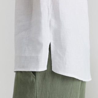 Optical White Linen Daffodil Top - Linen Tales 